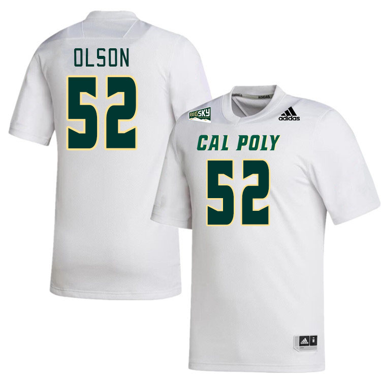 Men-Youth #52 Kenny Olson Cal Poly Mustangs 2023 College Football Jerseys Stitched-White